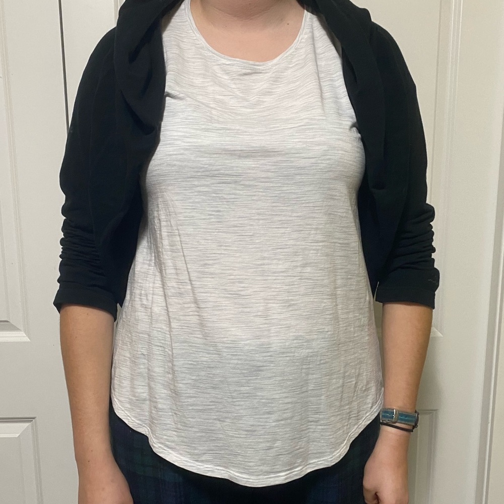 Lululemon Sweater Womens Medium Black Athletic Hoodie Hot Yoga Open Ladies